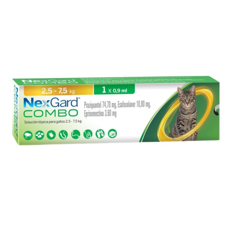 Nexgard Combo gato 2.5 A 7,5kg