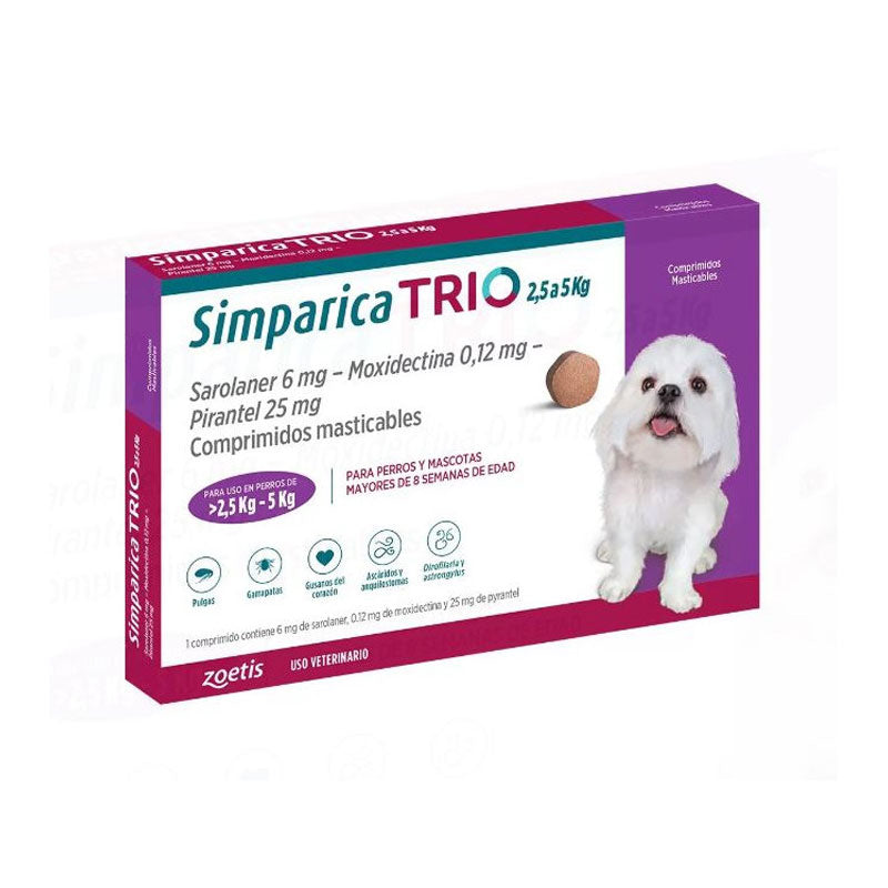 Simparica Trio 2,5 a 5kg 3comp