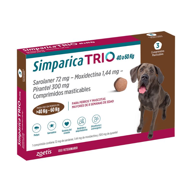 Simparica Trio 40-60kg - 3 Comprimidos