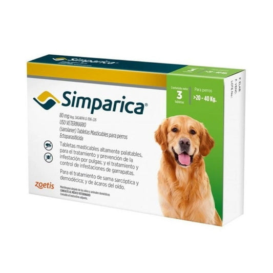 Simparica 20 a 40kg 3comp