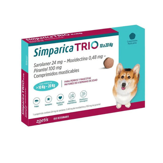 Simparica Trio 10 a 20kg 1 Comp