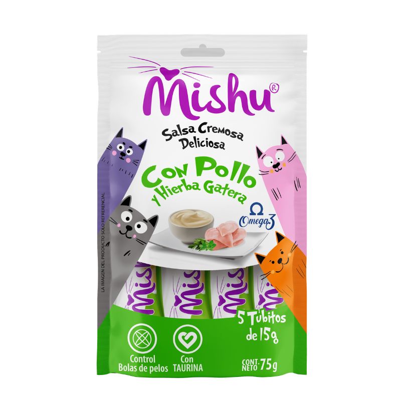 Mishu Tubos Pollo con Hierba Gatera 15g x 5
