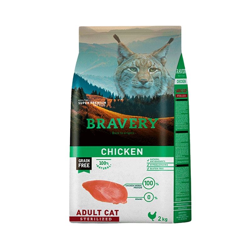 Bravery Gato Adulto Esterilizado Chicken 2Kg